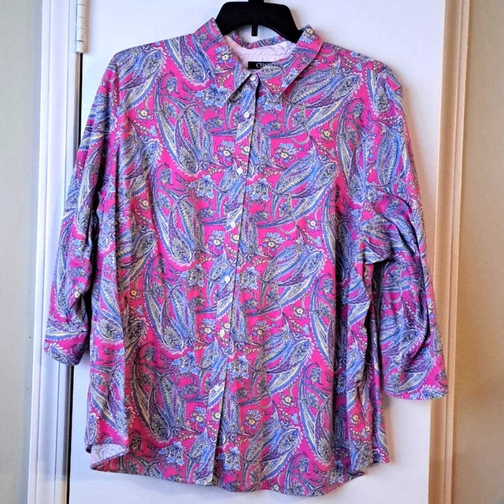 Chaps no iron blouse 3X